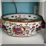 P01. Porcelain cache pot. 7”h x 18”w x 9”d 